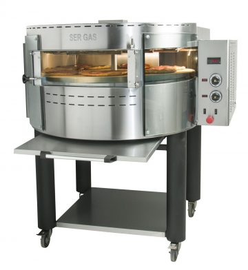 Φούρνος πίτσας ηλεκτρικός με περιστρεφόμενες πλάκες & βάση 10 (128x109)