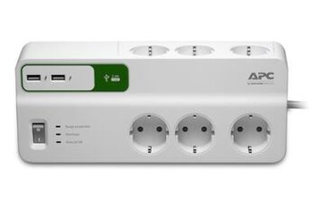 APC PM6U-GR surge protector 6 AC outlet(s) 230 V White 2 m
