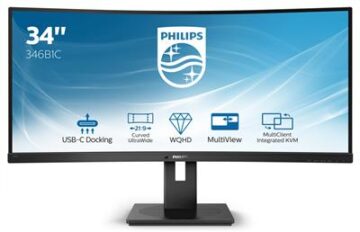 Philips B Line 346B1C/00 computer monitor 86.4 cm (34") 3440 x 1440 pixels WQHD LCD Black