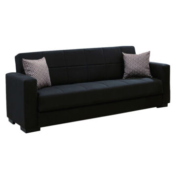 Kαναπές κρεβάτι Vox 3θέσιος ύφασμα μαύρο 212x77x80εκ