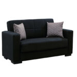 Kαναπές κρεβάτι Vox 2θέσιος ύφασμα μαύρο 148x77x80εκ