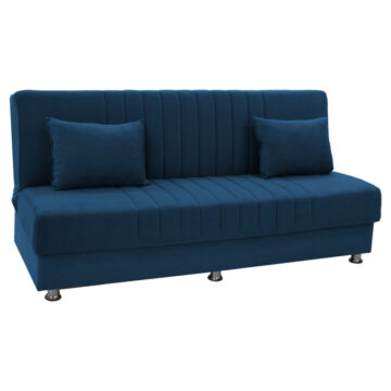 Kαναπές κρεβάτι Romina 3θέσιος ύφασμα βελουτέ μπλε 180x75x80εκ