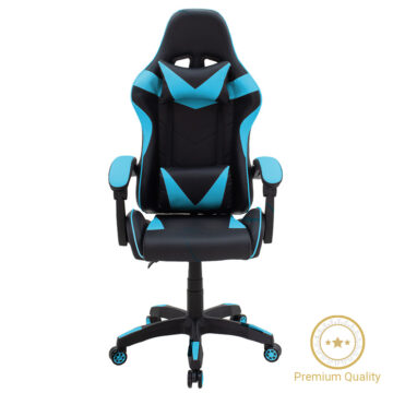 Καρέκλα γραφείου gaming Leoni PU μαύρο-μπλε