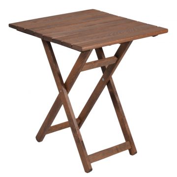 Τραπέζι Retto μασίφ ξύλο οξιάς καρυδί εμποτισμού 60x60x71εκ