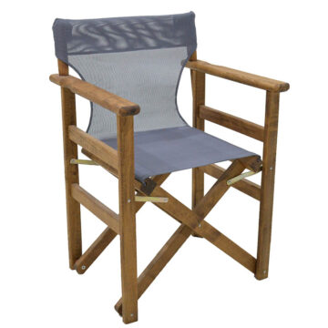 Καρέκλα-πολυθρόνα σκηνοθέτη Retto μασίφ ξύλο οξιάς καρυδί-πανί ανθρακί