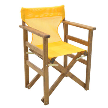 Καρέκλα-πολυθρόνα σκηνοθέτη Retto μασίφ ξύλο οξιάς καρυδί-πανί κροκί