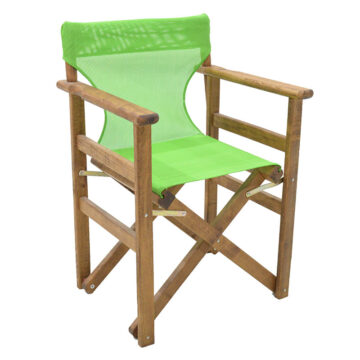Καρέκλα-πολυθρόνα σκηνοθέτη Retto μασίφ ξύλο οξιάς καρυδί-πανί λαχανί