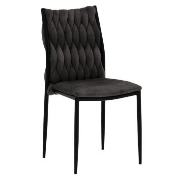 Καρέκλα Romany βελουτέ ανθρακί-πόδι μαύρο