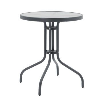Τραπέζι Watson μέταλλο γκρι-γυαλί Φ60x70εκ