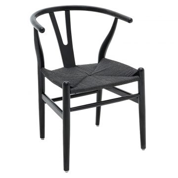 Καρέκλα Sandra ξύλο-σχοινί μαύρο