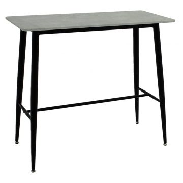 Tραπέζι μπαρ Harriet MDF cement-μαύρο 120x60x105εκ
