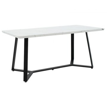 Tραπέζι Gemma λευκό μαρμάρου-μαύρο 160x90x75εκ