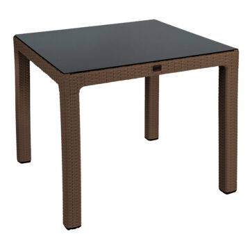 Τραπέζι Explore με UV protection PP καφέ 90x90x73.5εκ