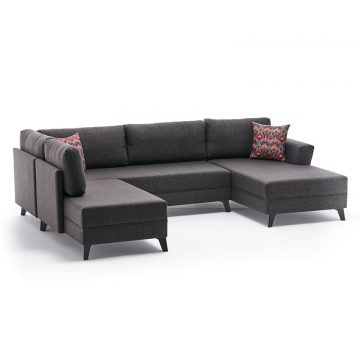 Πολυμορφικός καναπές κρεβάτι PWF-0536 ύφασμα ανθρακί 300x202x78εκ