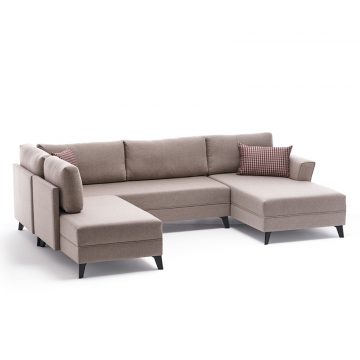 Πολυμορφικός καναπές κρεβάτι PWF-0536 ύφασμα κρεμ 300x202x78εκ