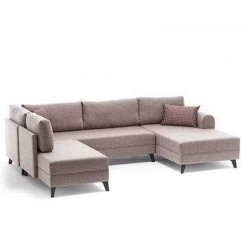 Πολυμορφικός καναπές κρεβάτι PWF-0534 ύφασμα κρεμ 300x202x78εκ
