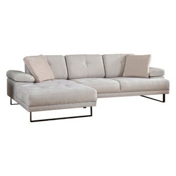Γωνιακός καναπές με δεξιά γωνία PWF-0586 ύφασμα μπεζ 314x174x83εκ