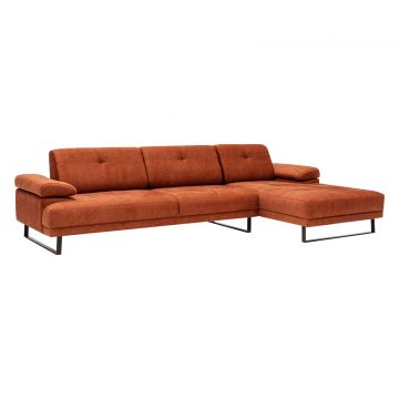 Γωνιακός καναπές με αριστερή γωνία PWF-0586 ύφασμα κεραμιδί 314x174x83εκ