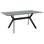 Τραπέζι Olivet sintered stone μαύρο μαρμάρου-μαύρο 180x90x75εκ