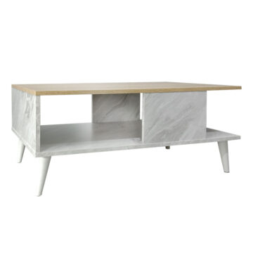 Τραπέζι σαλονιού Moses χρώμα sonoma-λευκό μαρμάρου 90x54x37.5εκ
