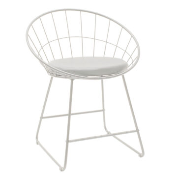 Καρέκλα Seth μέταλλο λευκό-μαξιλάρι PVC λευκό