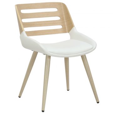 Καρέκλα Brody pu λευκό- πόδι φυσικό