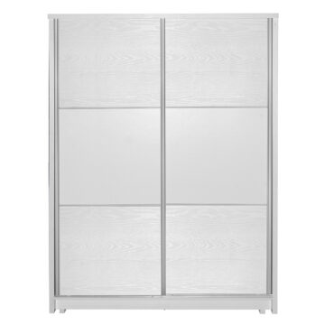 Ντουλάπα ρούχων Chase δίφυλλη με συρόμενες πόρτες χρώμα λευκό 152.5x56.5x185εκ