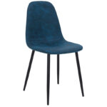 Καρέκλα Bella PU σκούρο μπλε antique-μαύρο πόδι