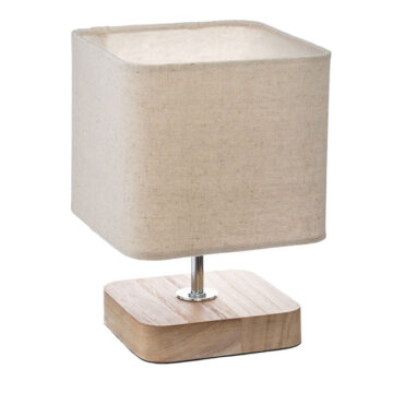 Επιτραπέζιο φωτιστικό Sand Ε14 ξύλινο μεταλλικό φυσικό-εκρού 15x15x21εκ