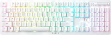 Razer DEATHSTALKER V2 PRO White – Wireless – Low Profile  – Clicky Optical Switches - RGB