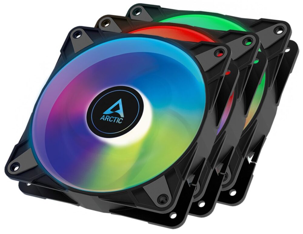 Arctic P12 PWM PST A-RGB - 3 Case Fans 0dB 120mm Pressure optimized PWM controlled speed with PST-A