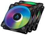 Arctic P12 PWM PST A-RGB - 3 Case Fans 0dB 120mm Pressure optimized PWM controlled speed with PST-A