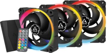 Arctic BioniX P120 A-RGB 3 Fans Bundle - 120mm A-RGB illuminated fans & ARGB Controller.