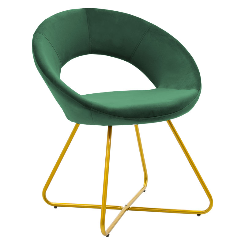 Καρέκλα Valentina βελούδο κυπαρισσί-χρυσό πόδι
