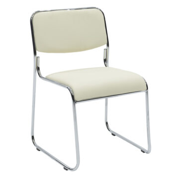 Καρέκλα επισκέπτη Asher με PVC χρώμα λευκό