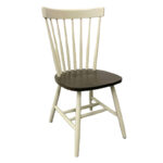 Καρέκλα Larus φυσικό ξύλo rubberwood ανθρακί-λευκό 50x49x90εκ.