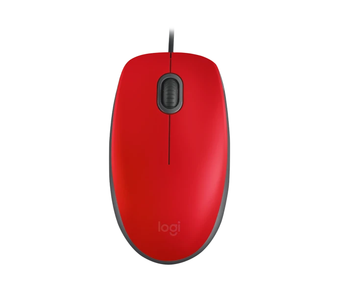 MOUSE WIRED LOGITECH M110 Silent RED