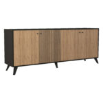 Μπουφές Flipter μελαμίνης oak-μαύρο 182x40x78