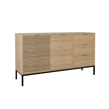 Μπουφές Leodrif μελαμίνης oak-μαύρο 140x40x80εκ