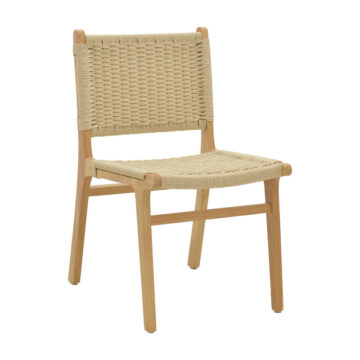 Καρέκλα Julien rubberwood φυσικό-έδρα φυσικό σχοινί 61x54x85εκ