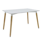 Τραπέζι Natali MDF λευκό-πόδια φυσικό 120x80x76εκ