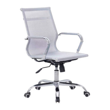 Καρέκλα γραφείου εργασίας Noctis λευκό ύφασμα mesh 55.5x48x88εκ
