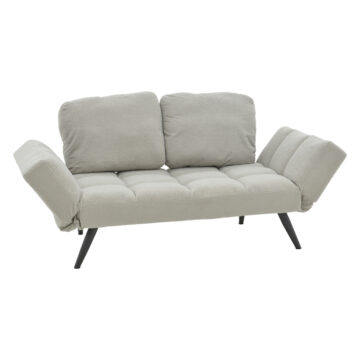 Καναπές - κρεβάτι 3θέσιος Jackie μπουκλέ ιβουάρ-μέταλλο μαύρο 190x80x74εκ