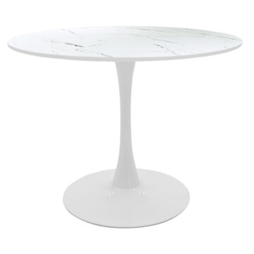 Τραπέζι Balou I MDF λευκό μαρμάρου Φ120x75εκ