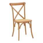 Καρέκλα Dylon φυσικό ξύλο οξιάς-έδρα φυσικό rattan 48x52x89εκ