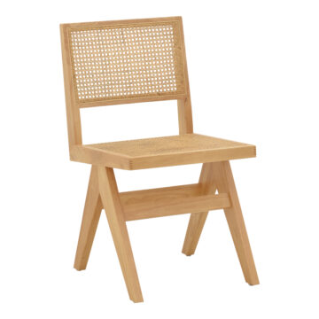 Καρέκλα Brenin φυσικό rubberwood 45x56x82εκ
