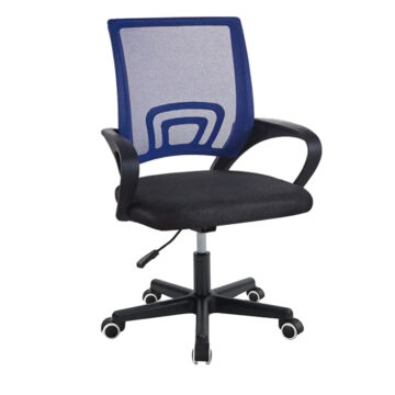 Καρέκλα γραφείου εργασίας Berto I ύφασμα mesh μπλε-μαύρο 56x47x85-95εκ