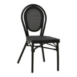 Καρέκλα κήπου Nacia  μαύρο αλουμίνιο-μαύρο textilene 45x59x85εκ