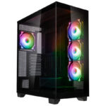 Kolink Unity Arena ARGB Midi Tower Showcase - Black E-ATX 420mm clearance with 4 ARGB Fans