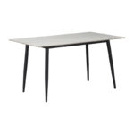 Τραπέζι Gustas λευκό μαρμάρου sintered stone-μαύρο μέταλλο 140x80x75εκ